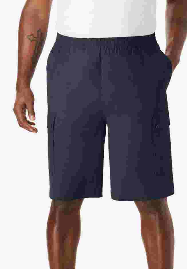 Full Elastic Waist Gauze Cargo Shorts image number 1