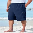 Full Elastic Waist Gauze Cargo Shorts image number null