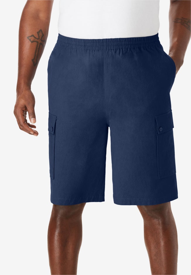 Full Elastic Waist Gauze Cargo Shorts image number 0