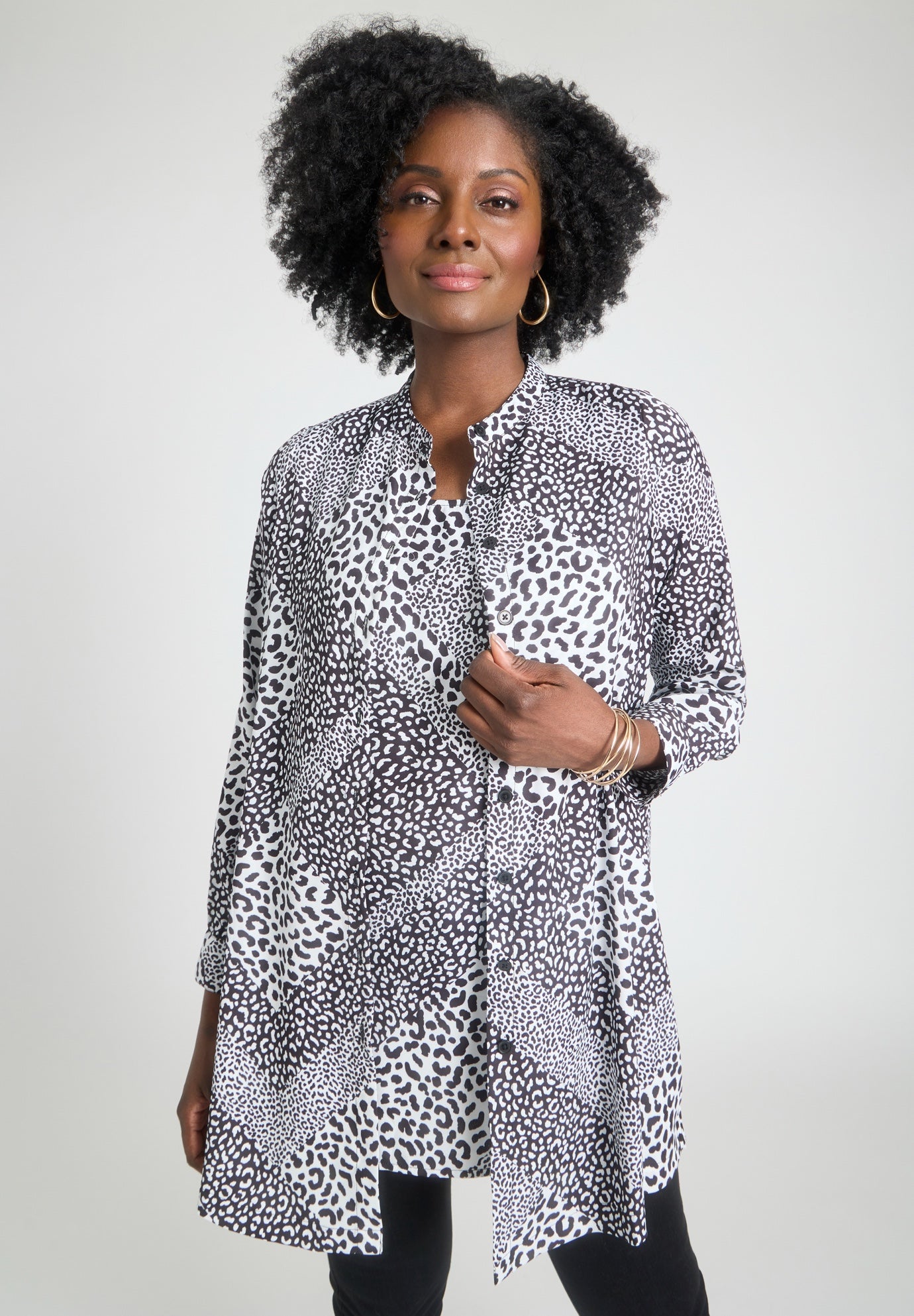 Georgette Button Front Tunic image number 0