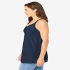 Lace-Trim V-Neck Tank image number null