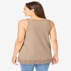 Lace-Trim V-Neck Tank image number null