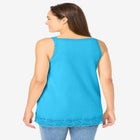Lace-Trim V-Neck Tank image number null