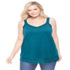 Lace-Trim V-Neck Tank image number null