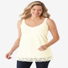 Lace-Trim V-Neck Tank image number null