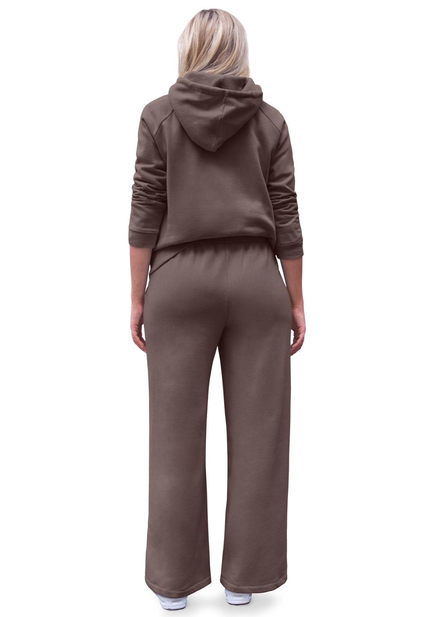 Wide Leg Fleece Sweatpant With Drawstring Waist image number 1