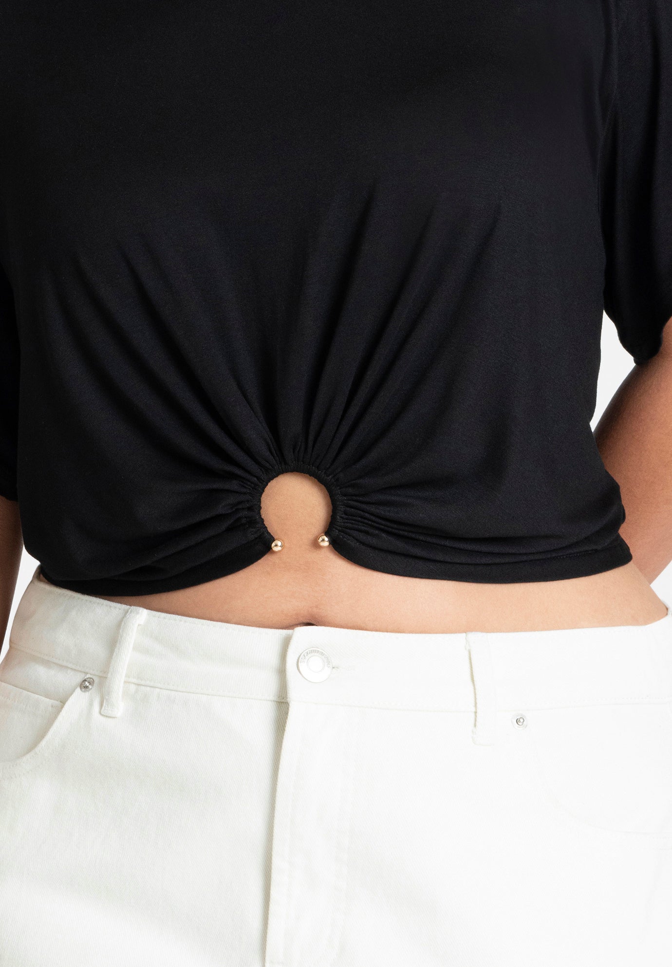 Hardware Shirred Tee image number 3