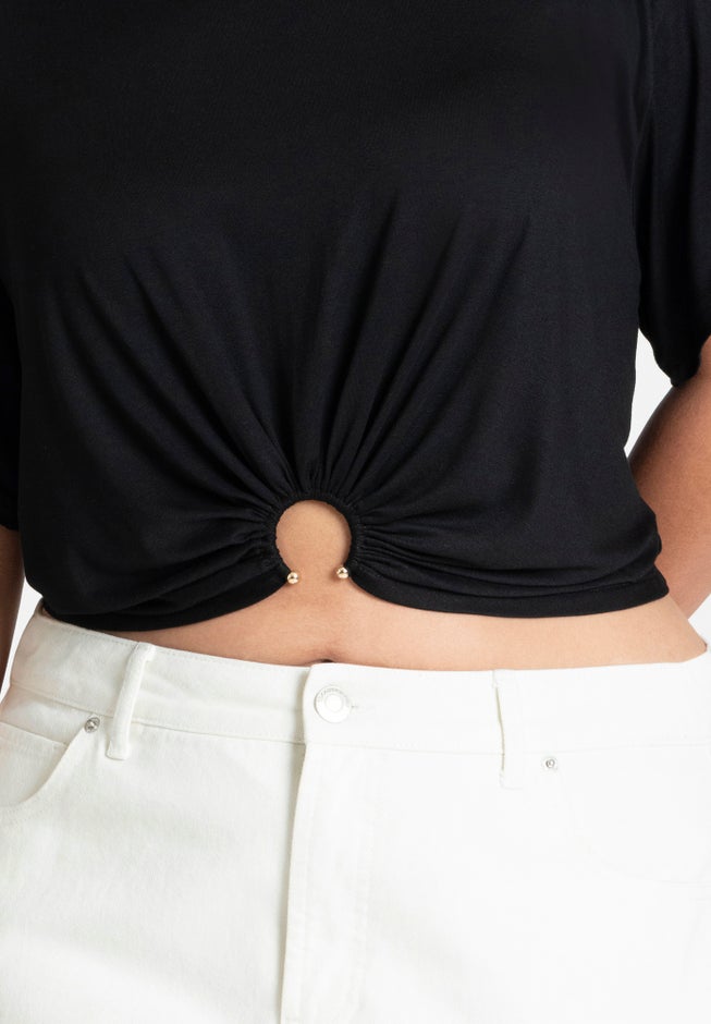 Hardware Shirred Tee image number 3