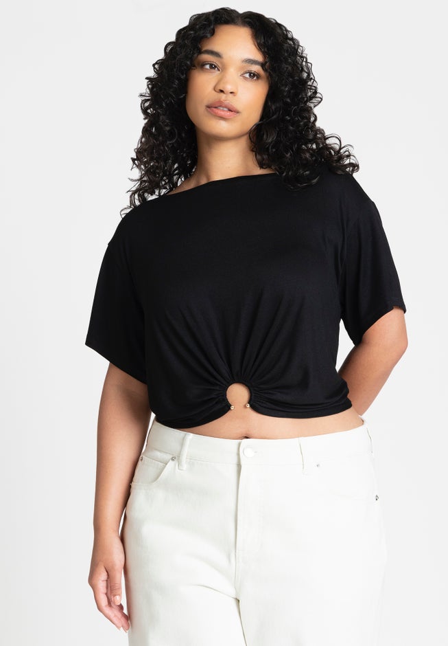 Hardware Shirred Tee image number 0