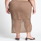 Metallic Open Knit Midi Skirt image number null