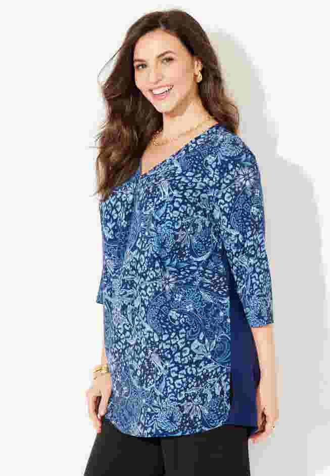 V-Neck Pleated Tunic image number 2