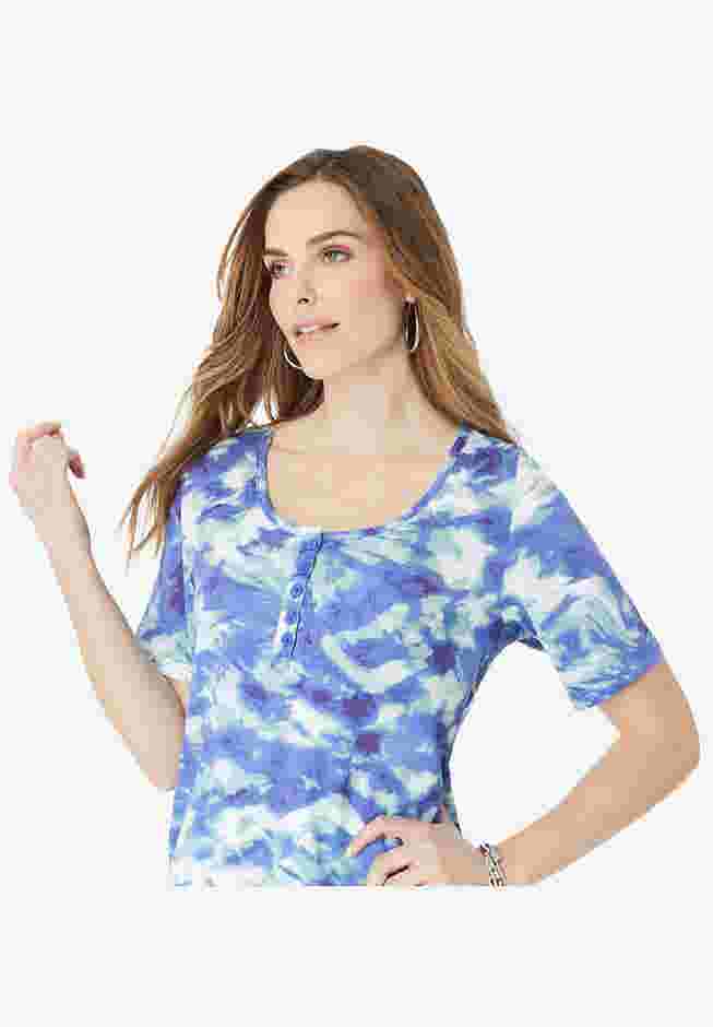 Printed Henley Capri Set image number 3
