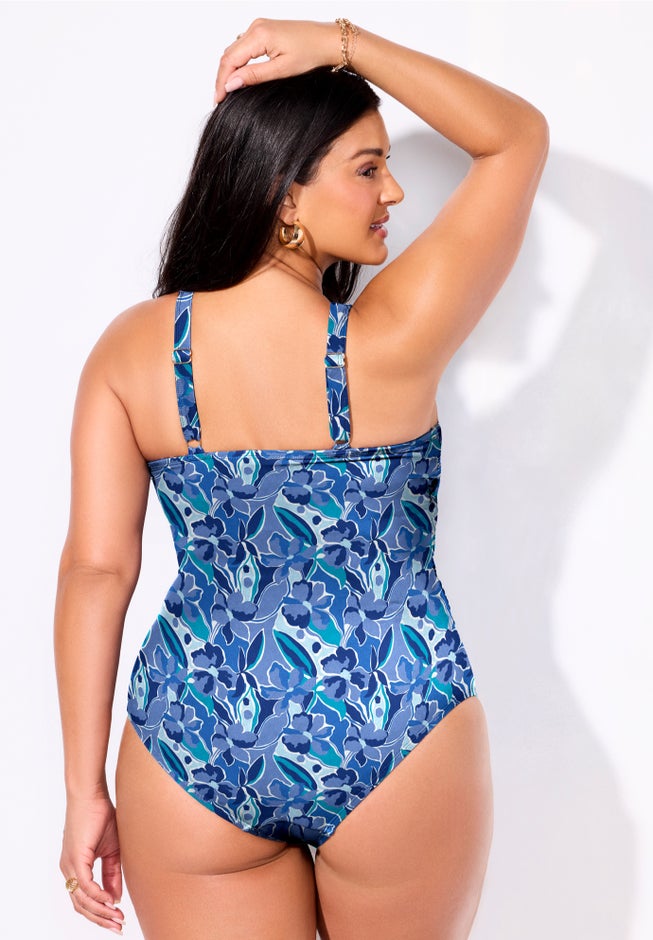 High Neck Wrap One Piece Swimsuit image number 1