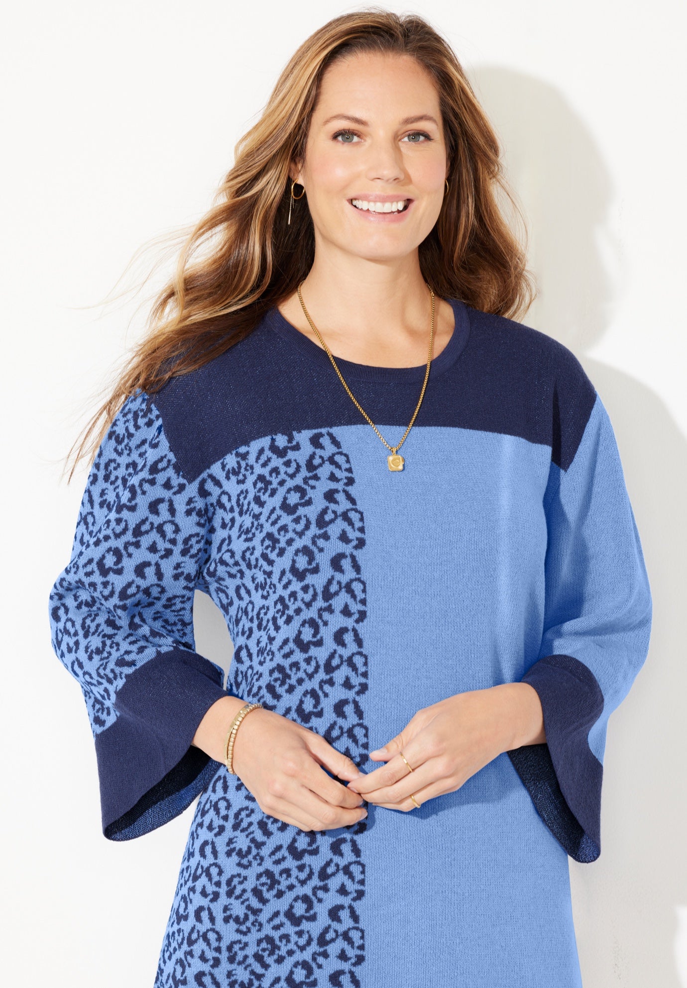 Jacquard Colorblock Pullover image number 3