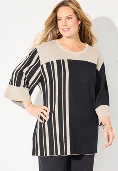 Jacquard Colorblock Pullover