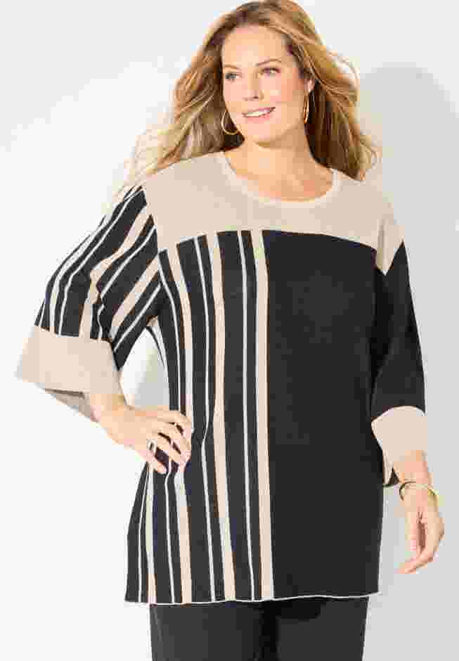 Jacquard Colorblock Pullover image number 0
