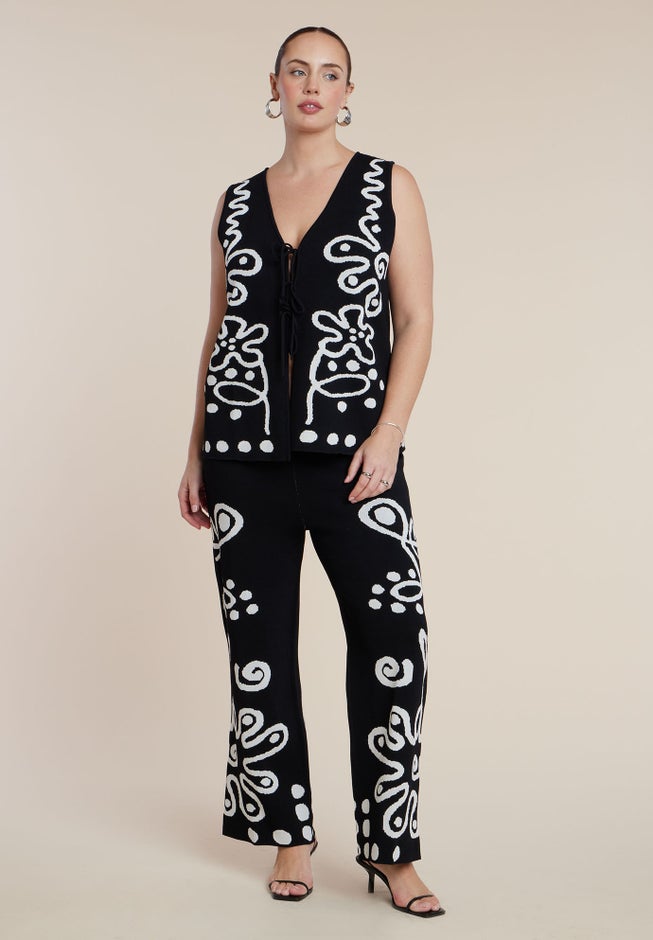 Intarsia Sweater Vest image number 2