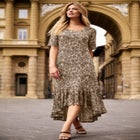 Stretch Knit Flounce Hem Maxi Dress image number 0