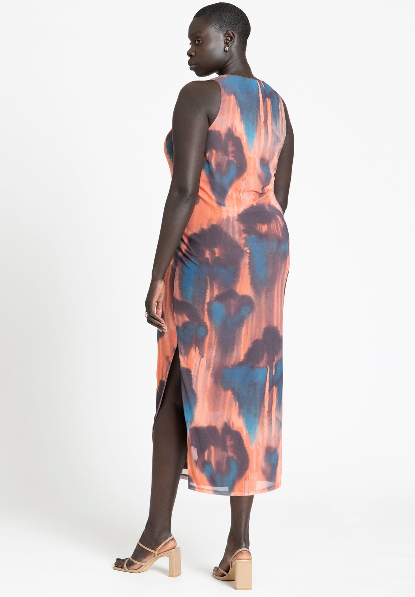 Printed Mesh Dress image number 1