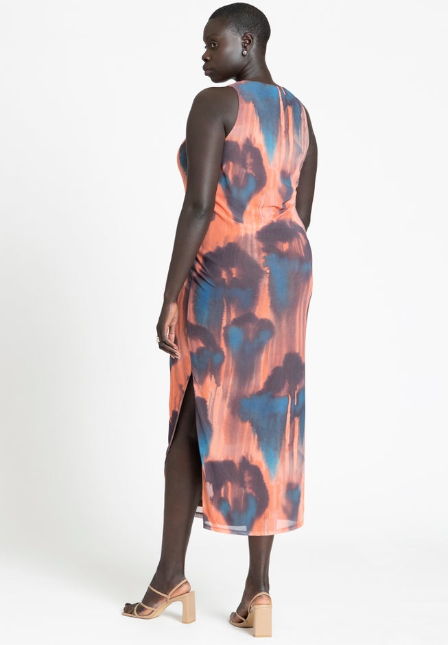 Printed Mesh Dress image number 1