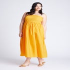 Poplin Fit And Flare Maxi Dress image number null