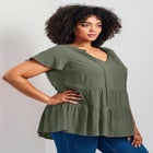 Lani Flutter Sleeve Tiered Top image number null