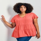 Lani Flutter Sleeve Tiered Top image number null