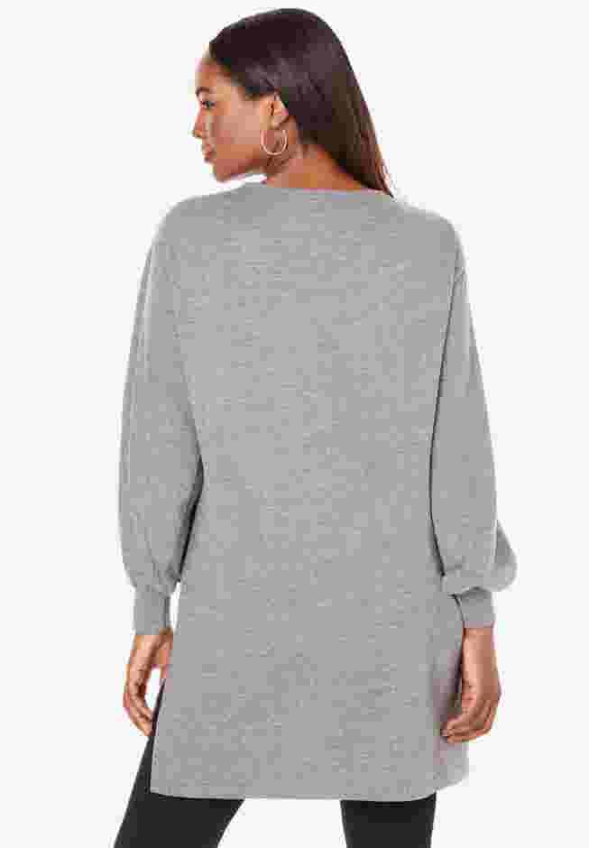 Blouson Sleeve High Low Sweatshirt image number 1
