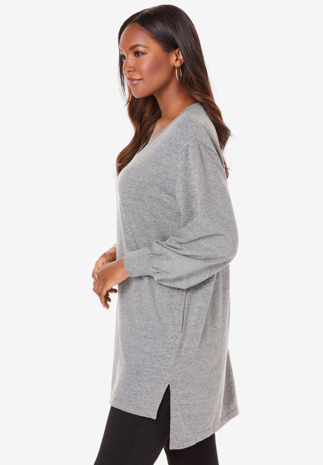 Blouson Sleeve High Low Sweatshirt image number null