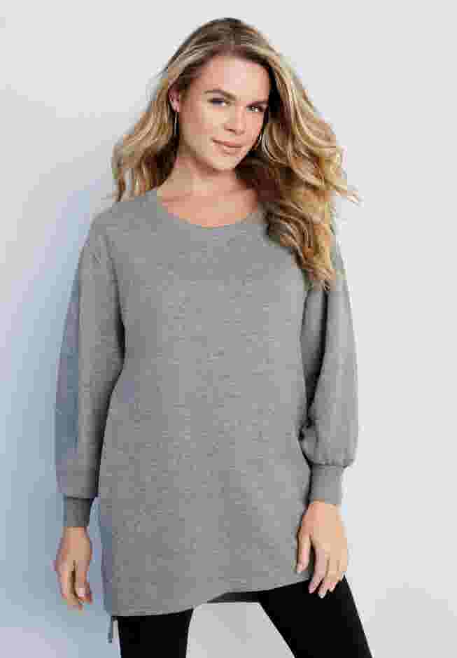 Blouson Sleeve High Low Sweatshirt image number 3
