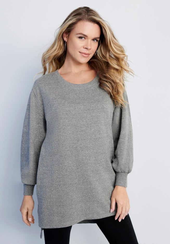 Blouson Sleeve High Low Sweatshirt image number null
