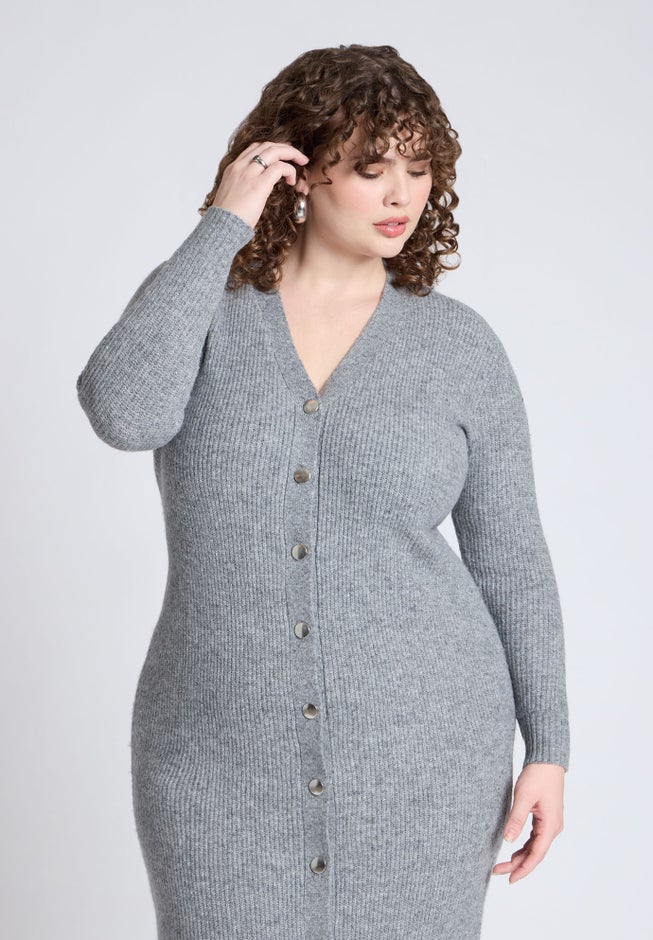 Sweater Dress With Buttons image number 2