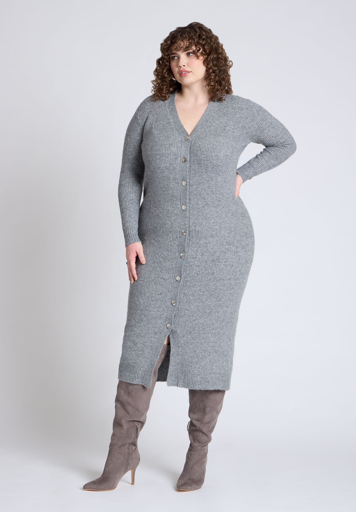 Sweater Dress With Buttons image number 0