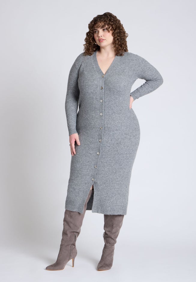 Sweater Dress With Buttons image number 0
