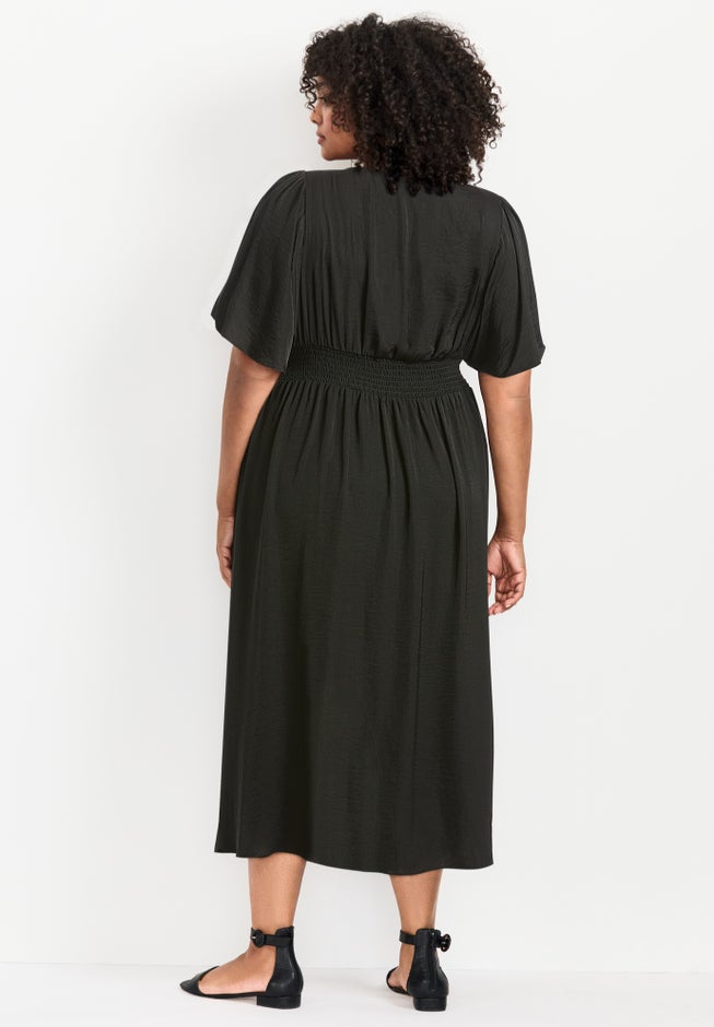 Aimee Sateen Flutter Sleeve Dress image number 1