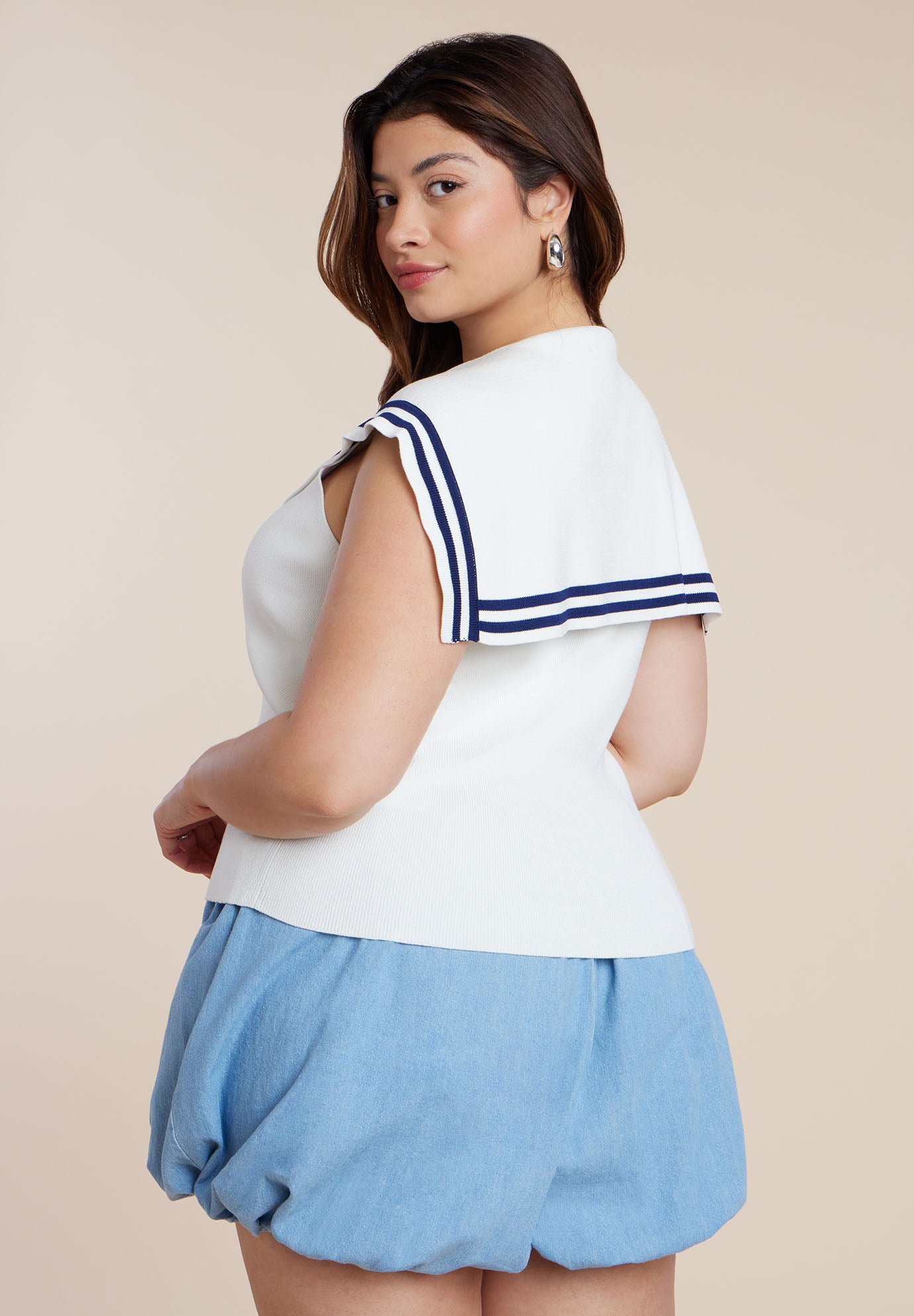  Sailor Collar Sweater Tank image number 1
