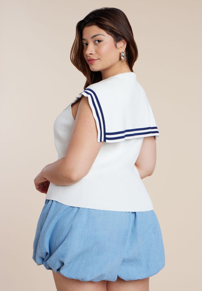  Sailor Collar Sweater Tank image number 1