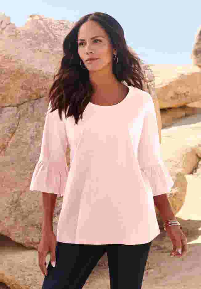 Onestopplus Size Chart Plus Size Cotton Ultimate Bell Sleeve Tee | OneStopPlus