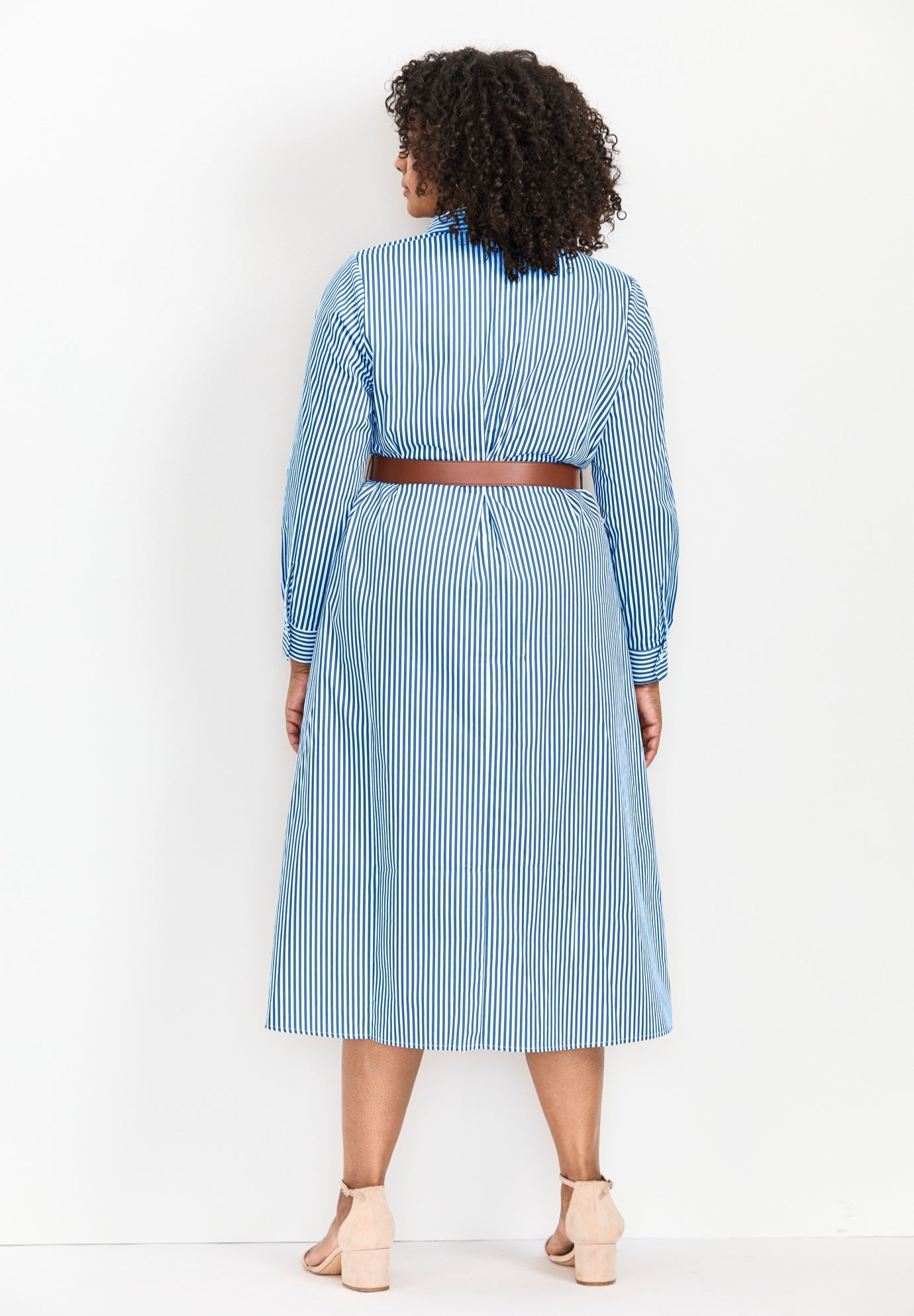 Leona Stripe Shirtdress With Belt image number 1