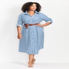 Leona Stripe Shirtdress With Belt image number null