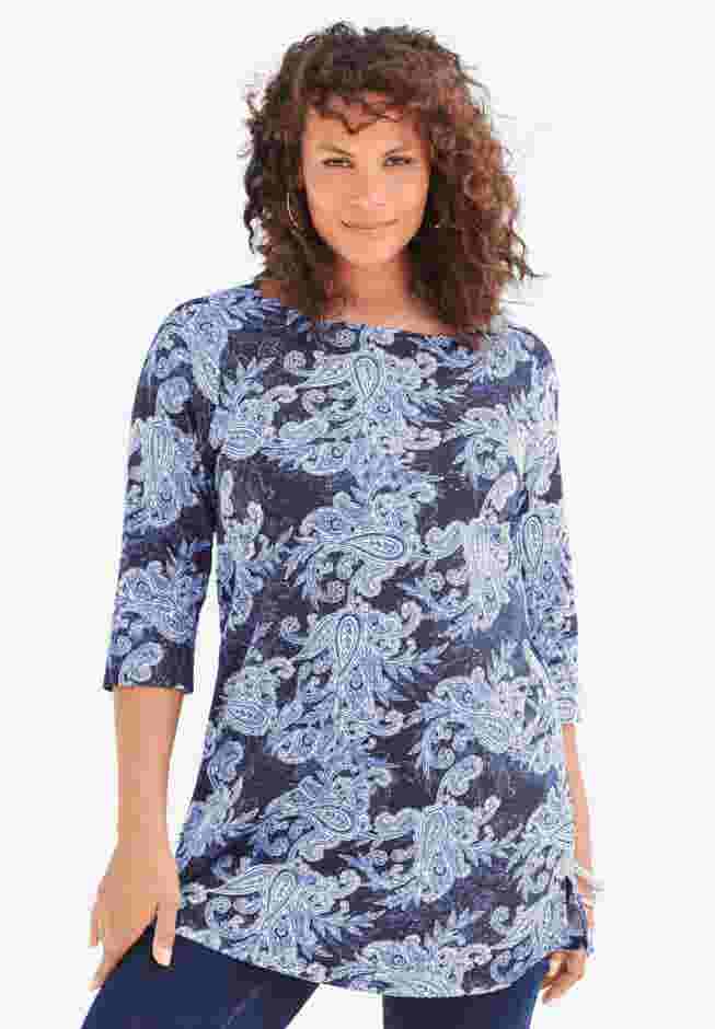 Ultimate Boatneck Tunic with Side Slits image number 0