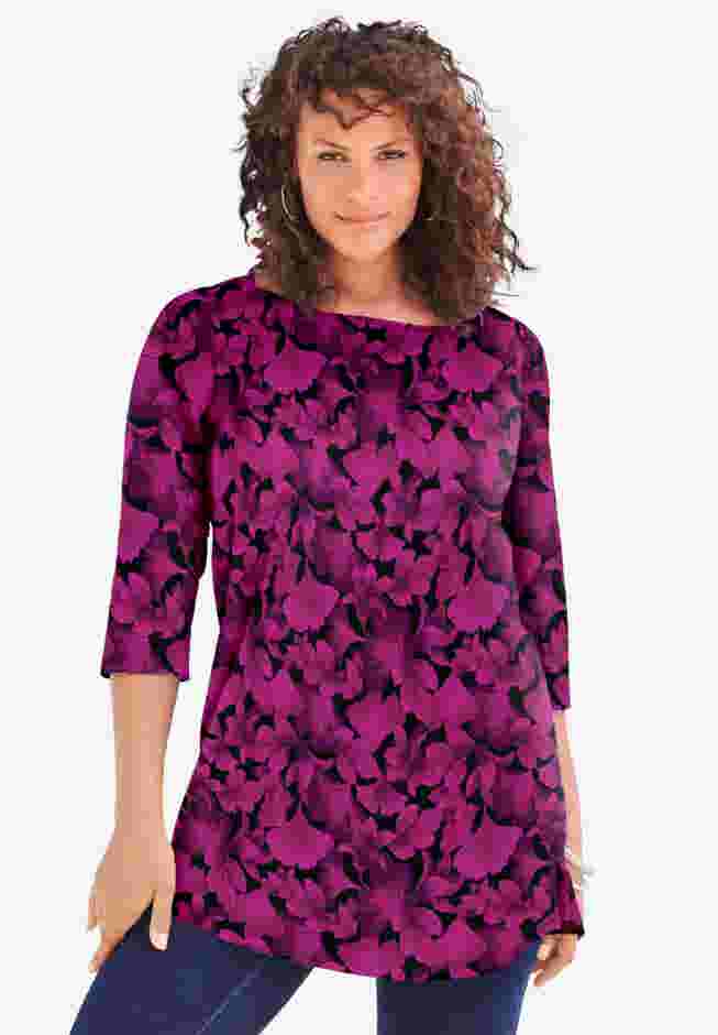 Ultimate Boatneck Tunic with Side Slits image number 1