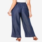 Plus Size Pull On Wide Leg Chambray Pant image number null