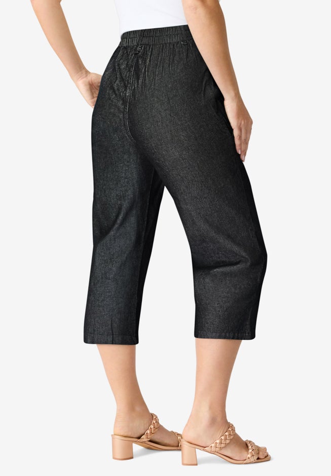 Plus Size Easy-Wear Straight Leg Capri image number 2