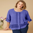 Lace-Trimmed Boho Blouse image number null