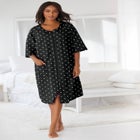 Short French Terry Zip-Front Robe image number 0