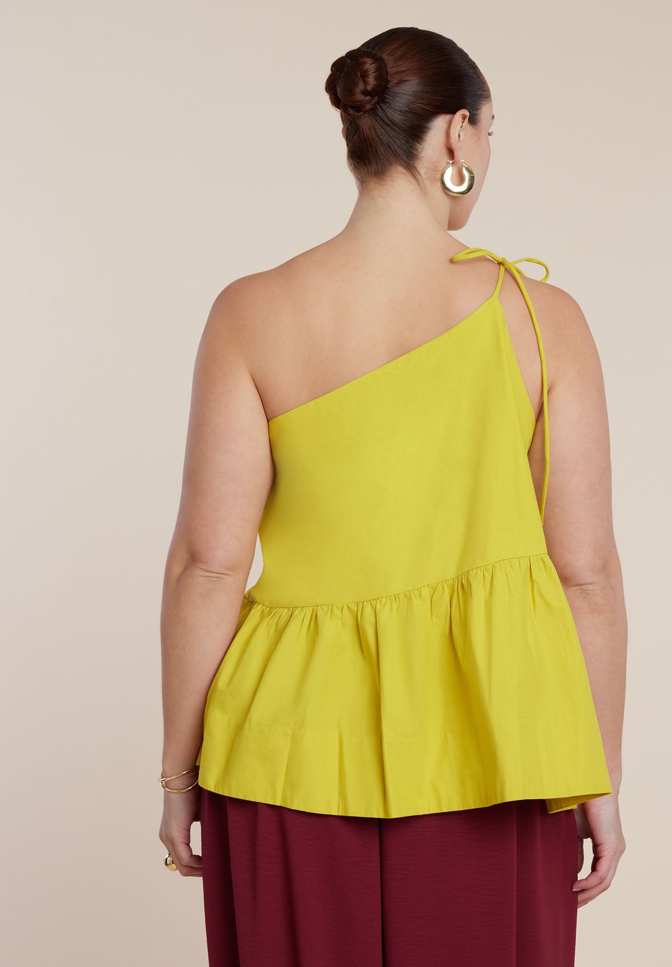 Asymmetric Trapeze Poplin Top image number 1