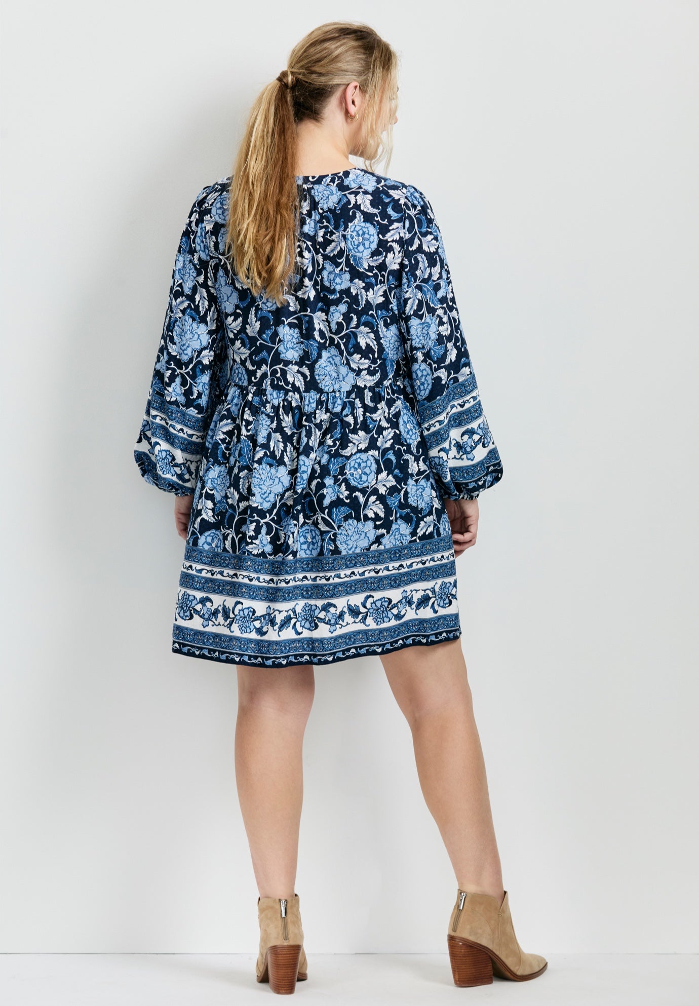 Livvy Boho Border Print Mini Dress image number 1