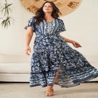 Emmy Placement Print Maxi Dress image number null