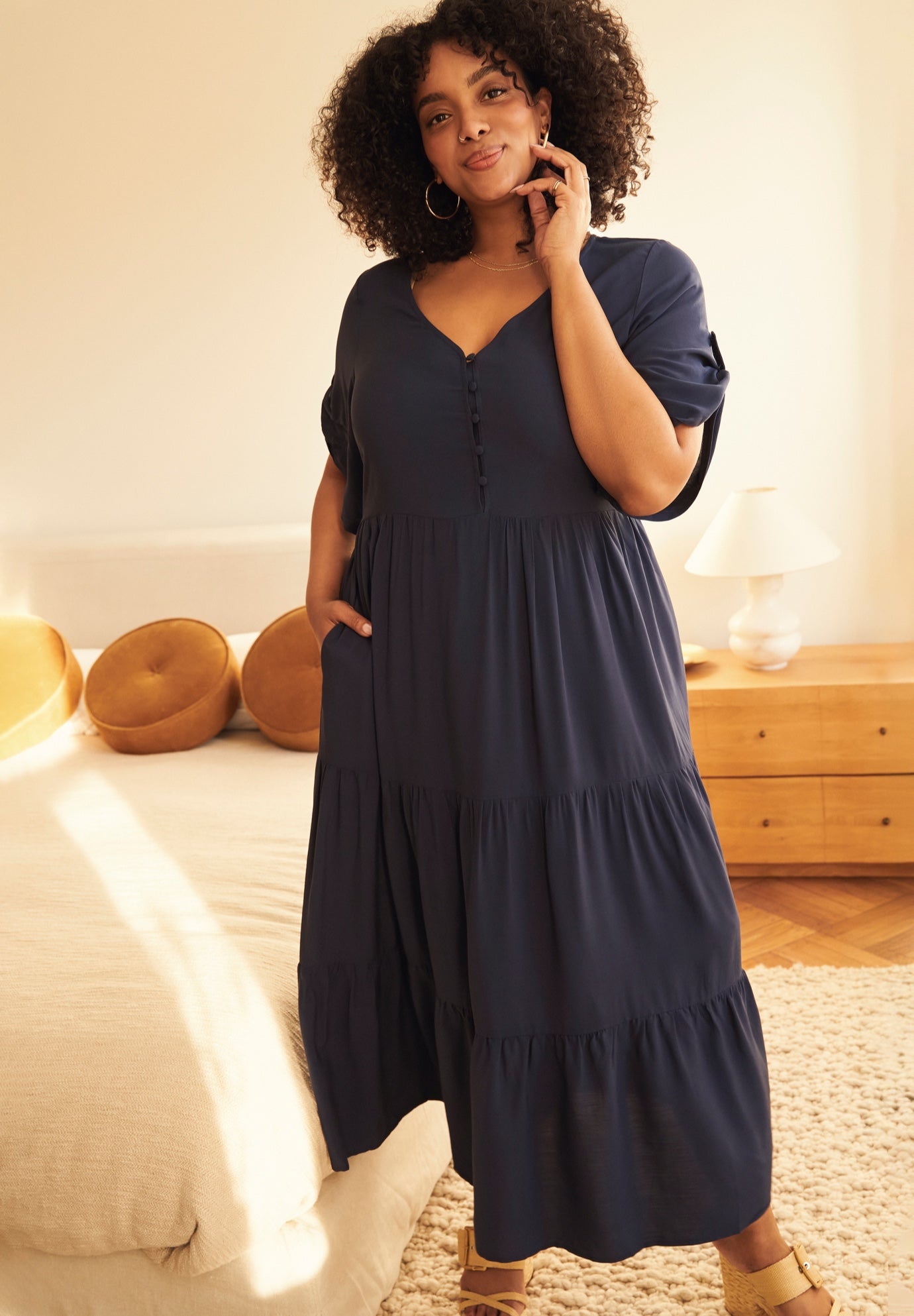 Ivy Tiered Button Front Dress image number 3